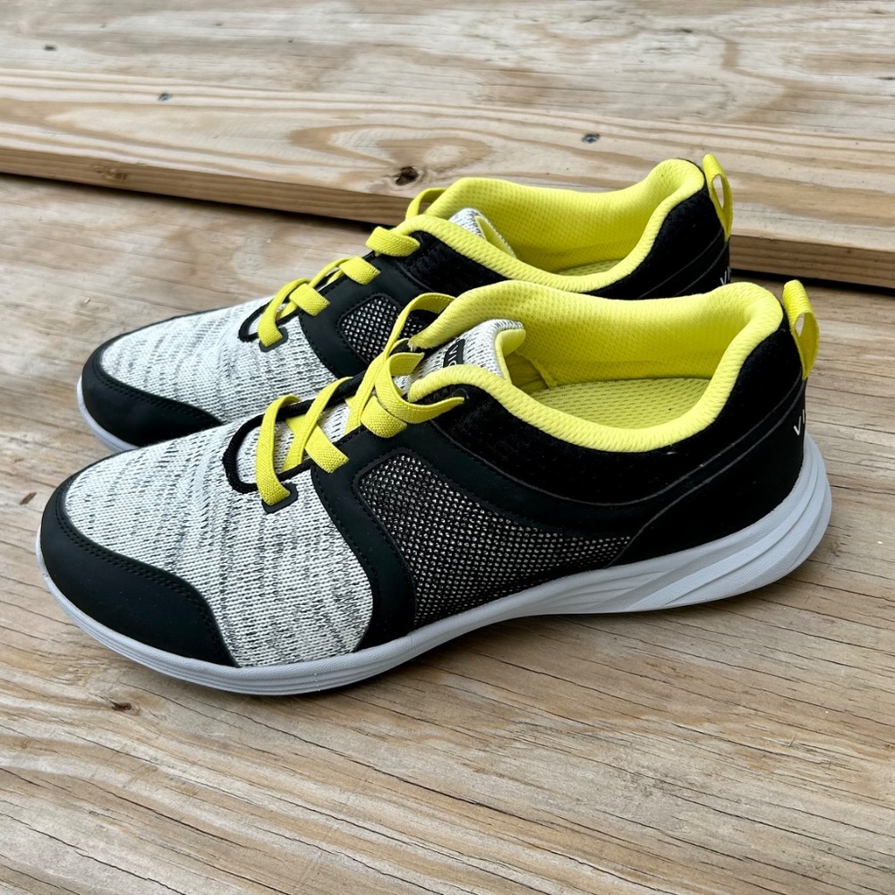 Vionic Malta black white yellow athletic performance sneakers runners casual 8.5 - Picture 3 of 6